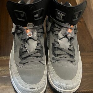 Jordan Gray and Black High-Top Sneakers